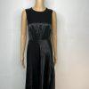 Spanx Silky Satin Like Slip Dress M Flare Midi Classic Black Sleeveless Carefree