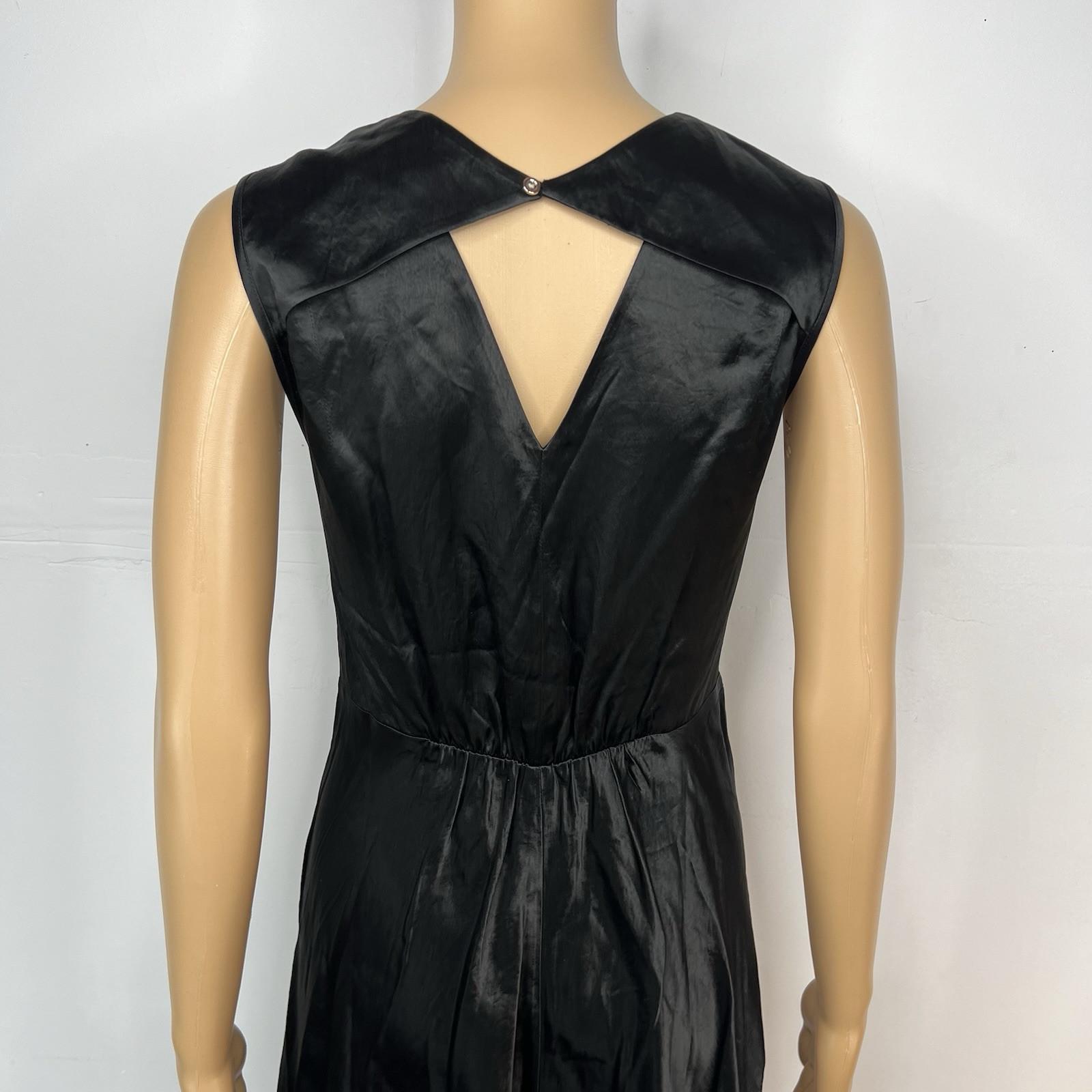 Spanx Silky Satin Like Slip Dress M Flare Midi Classic Black Sleeveless Carefree