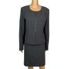 Calvin Klein Polyester Blend Skirt 10 Suit 12 Gray Career Zip Up 2PC Stretch