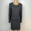 Calvin Klein Polyester Blend Skirt 10 Suit 12 Gray Career Zip Up 2PC Stretch