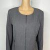 Calvin Klein Polyester Blend Skirt 10 Suit 12 Gray Career Zip Up 2PC Stretch