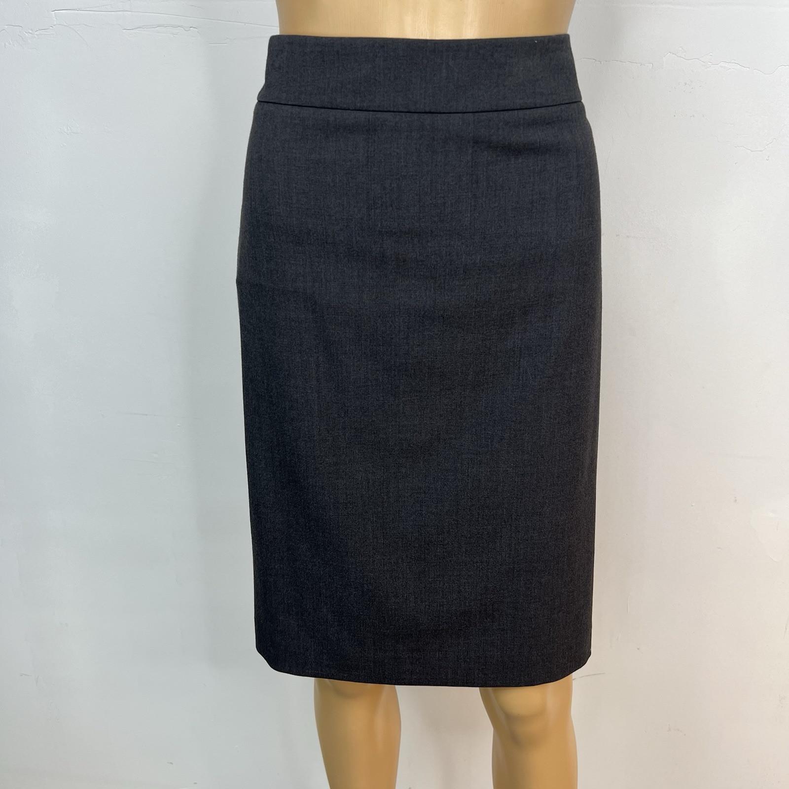 Calvin Klein Polyester Blend Skirt 10 Suit 12 Gray Career Zip Up 2PC Stretch