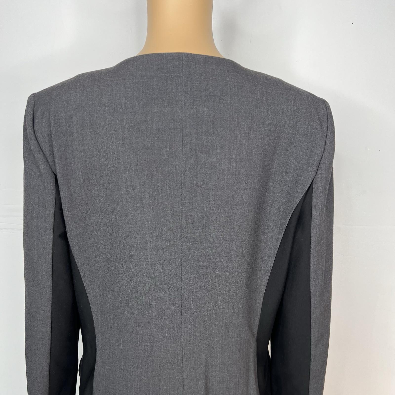 Calvin Klein Polyester Blend Skirt 10 Suit 12 Gray Career Zip Up 2PC Stretch