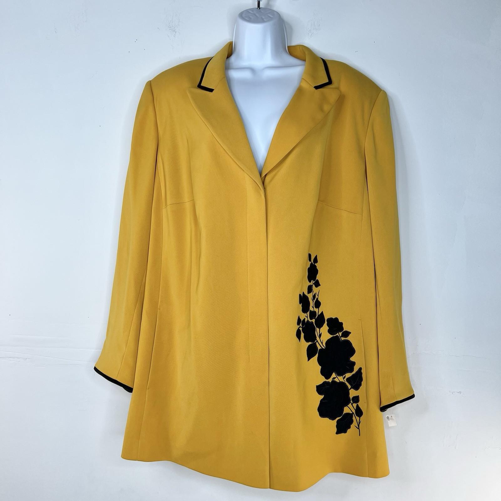 John Meyer Polyester Pant Suit 20W Soft Yellow Black Peak Collar 2PC Pockets New