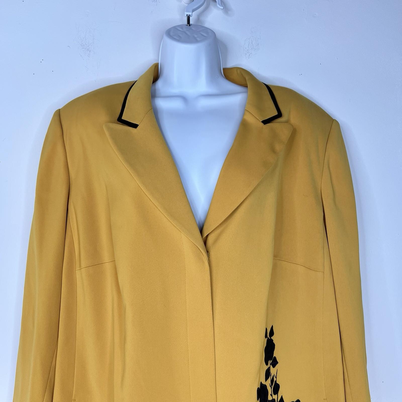 John Meyer Polyester Pant Suit 20W Soft Yellow Black Peak Collar 2PC Pockets New