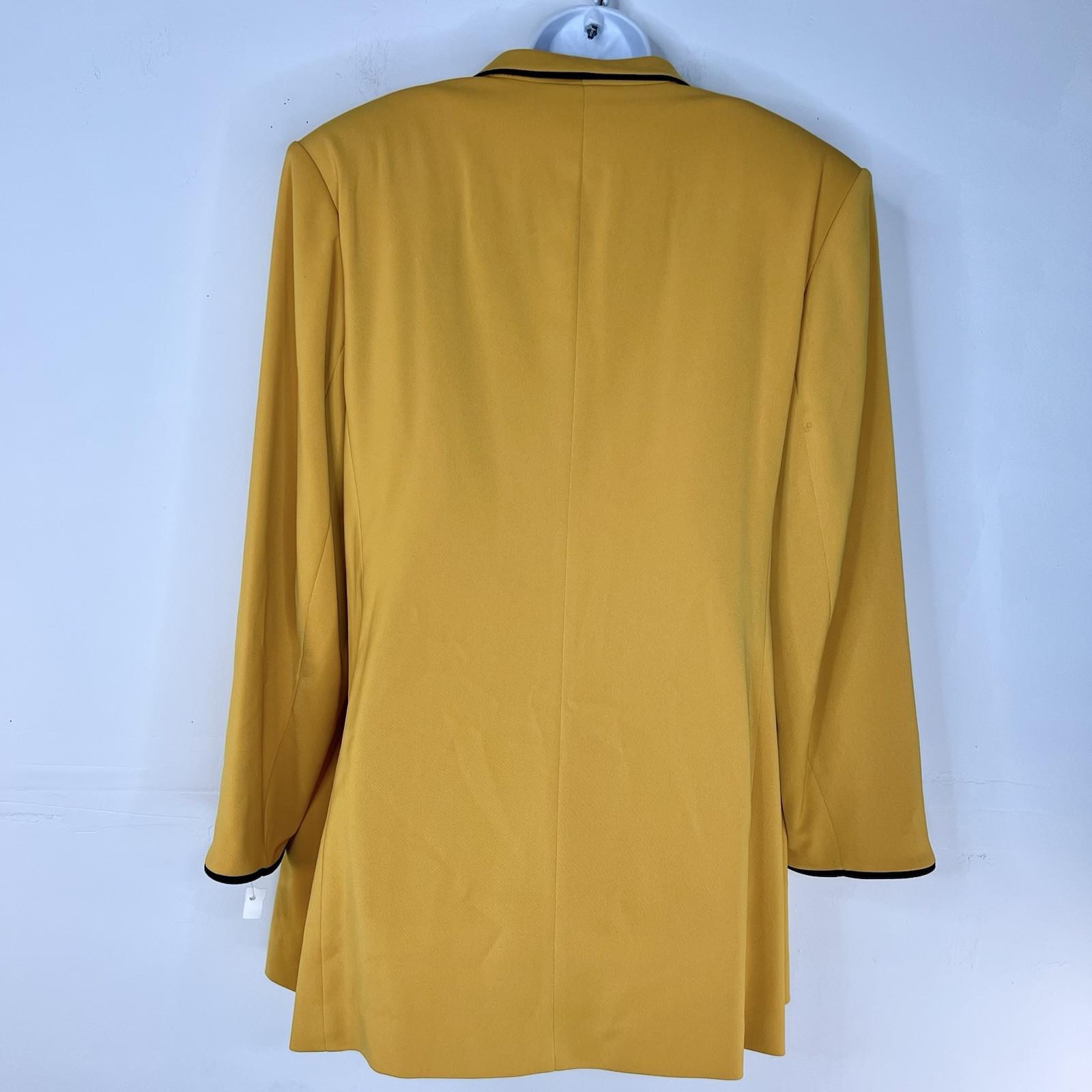 John Meyer Polyester Pant Suit 20W Soft Yellow Black Peak Collar 2PC Pockets New