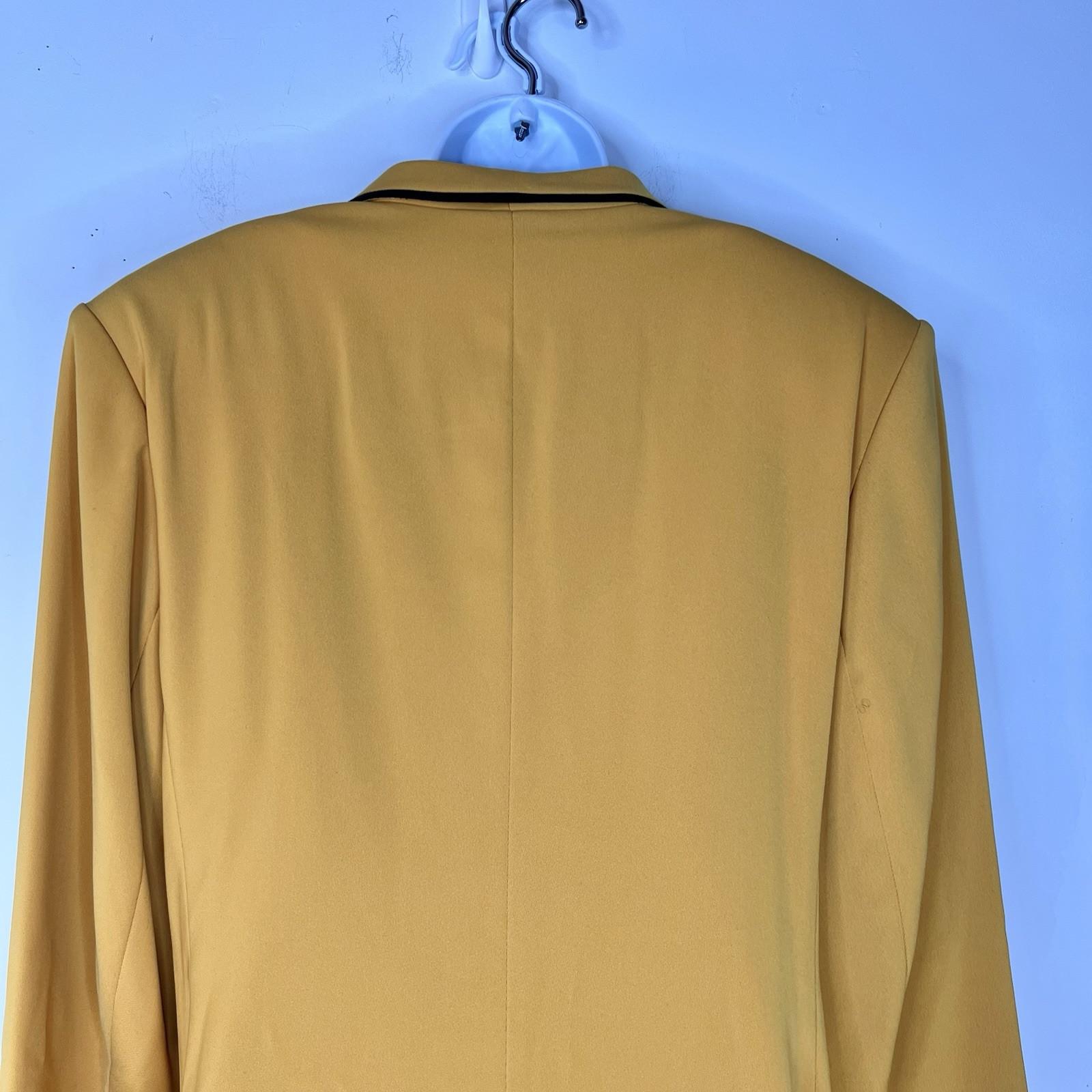 John Meyer Polyester Pant Suit 20W Soft Yellow Black Peak Collar 2PC Pockets New