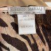 Alberto Makali Crinkle Animal Print Blouse S Stretch Babydoll Bell Sleeve Ruffle