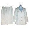 John Meyer Polyester Skirt Suit 10 White Floral Shiny Bell Sleeves Cocktail New