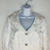 John Meyer Polyester Skirt Suit 10 White Floral Shiny Bell Sleeves Cocktail New