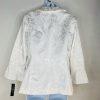 John Meyer Polyester Skirt Suit 10 White Floral Shiny Bell Sleeves Cocktail New