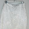 John Meyer Polyester Skirt Suit 10 White Floral Shiny Bell Sleeves Cocktail New