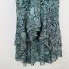 1 State Maxi Dress M Smocked Waist Green Floral Boho Ruffle High Low Long Sleeve