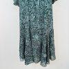 1 State Maxi Dress M Smocked Waist Green Floral Boho Ruffle High Low Long Sleeve