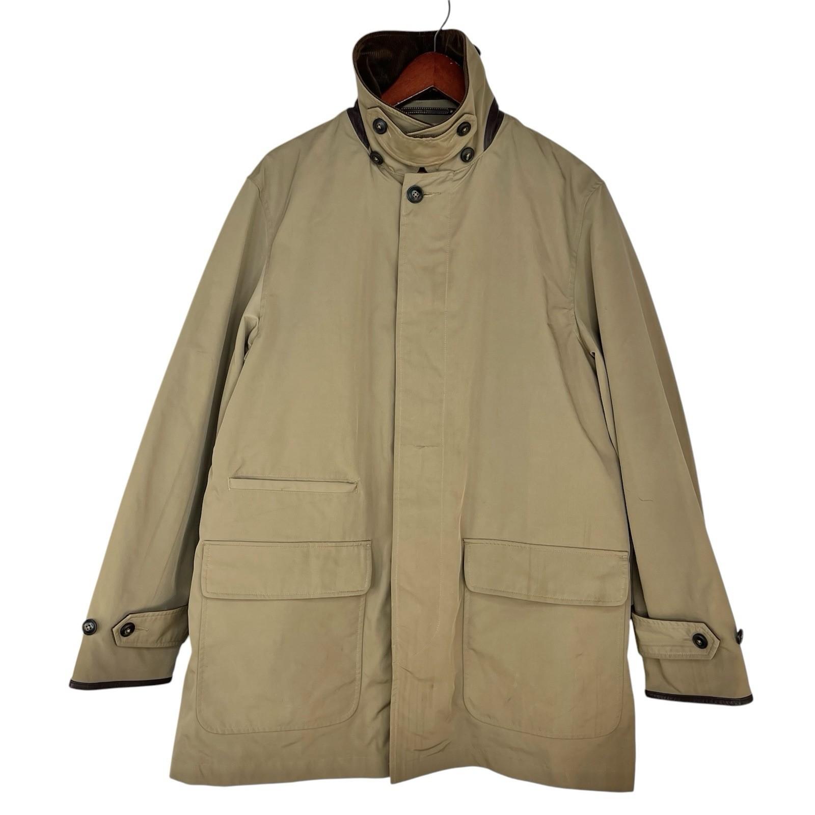 VTG Polo Ralph Lauren Jacket Trench Coat M Tan Chore Hunting Sportsman Barn