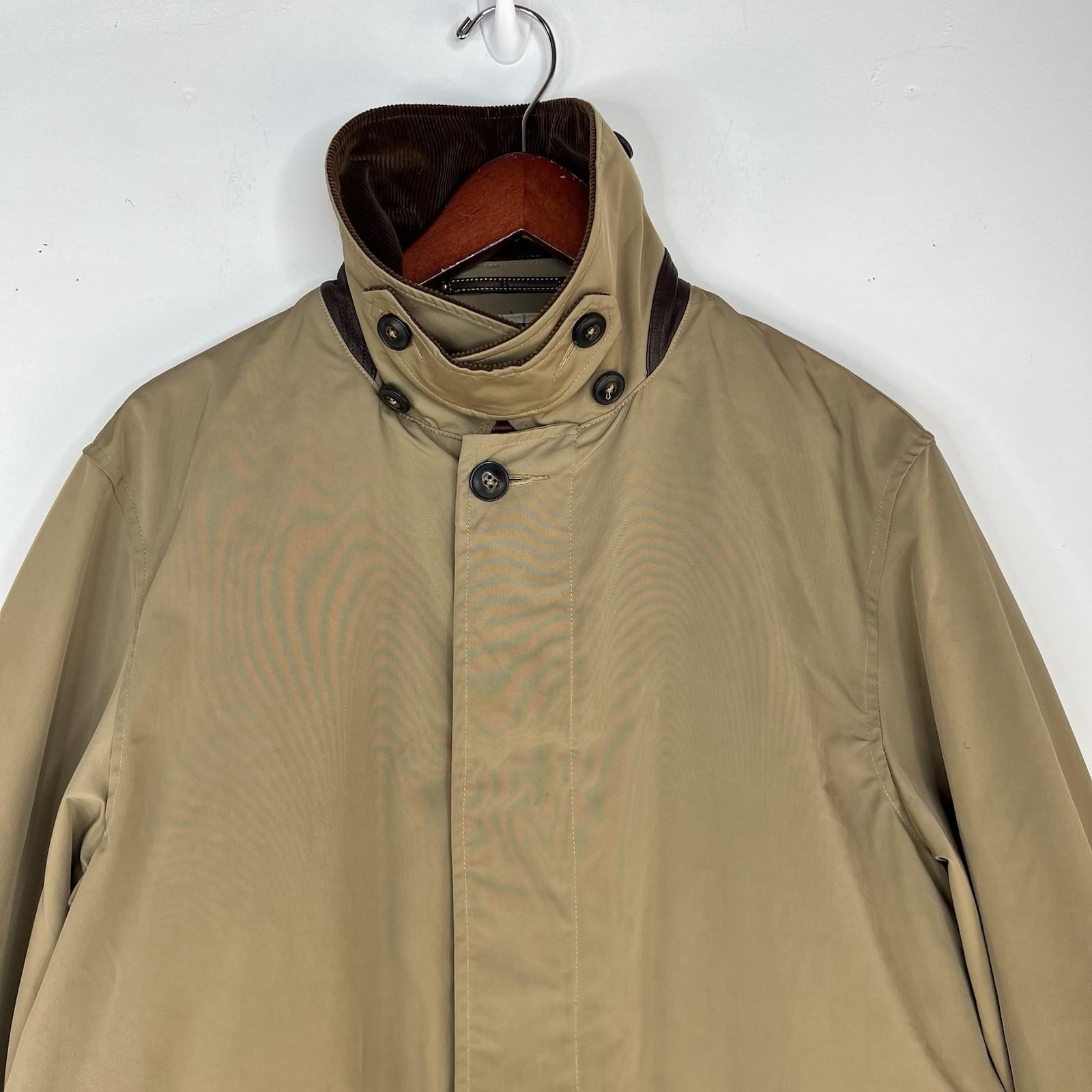 VTG Polo Ralph Lauren Jacket Trench Coat M Tan Chore Hunting Sportsman Barn