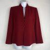Kasper Women Polyester Skirt Suit Size 8P Red Lined Stand Up Collar 2PC Business
