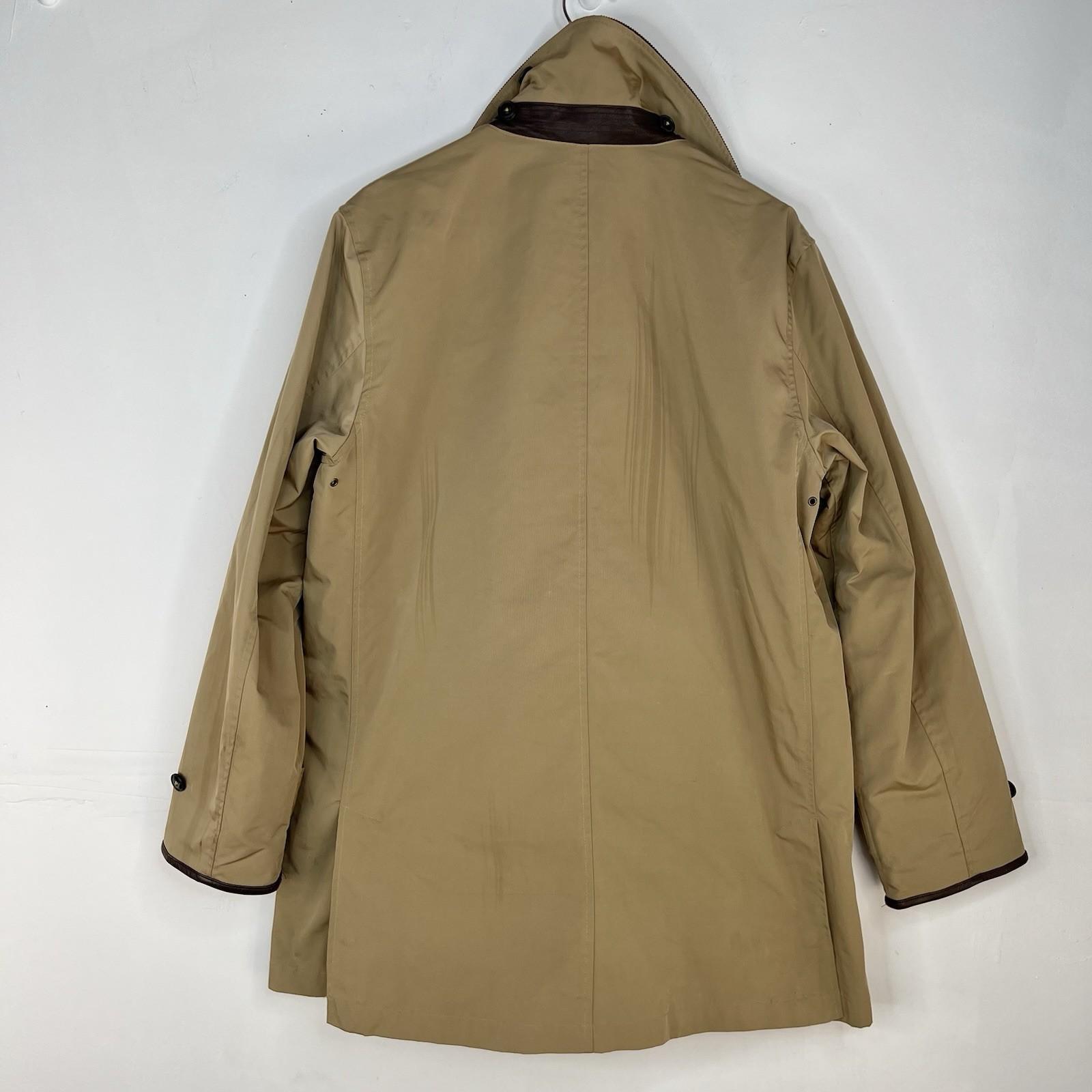 VTG Polo Ralph Lauren Jacket Trench Coat M Tan Chore Hunting Sportsman Barn