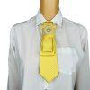 Yellow Elegant Handcrafted Necktie Necklace with a Detachable Brooch Effortlessly Chic