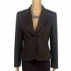 Tahari ASL Cotton Rayon Spandex Blazer Size 4 Brown Lined Pocket 1 Piece