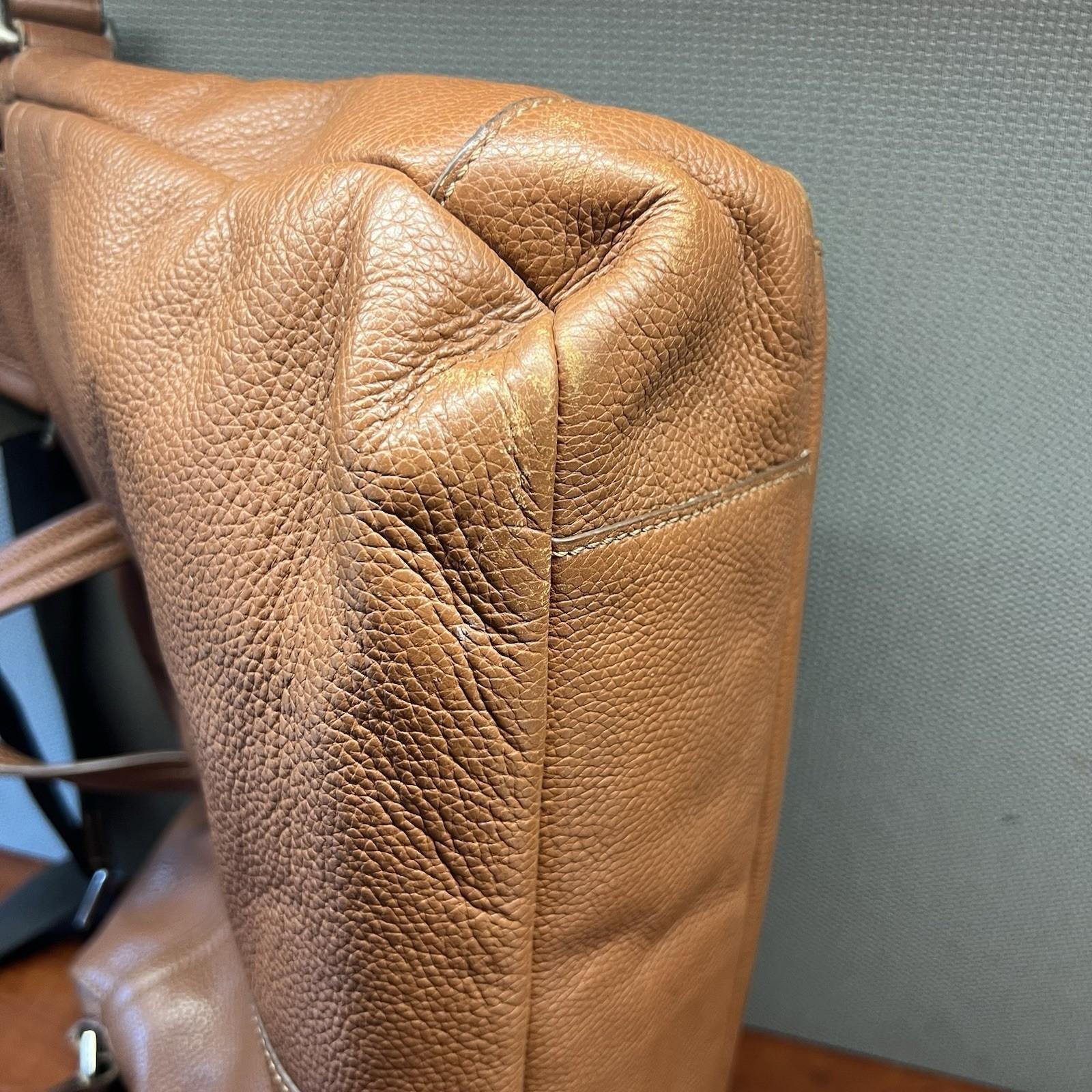 Coach Trans Atlantic Tan Leather Messenger Bag Shoulder Computer Briefcase Bag