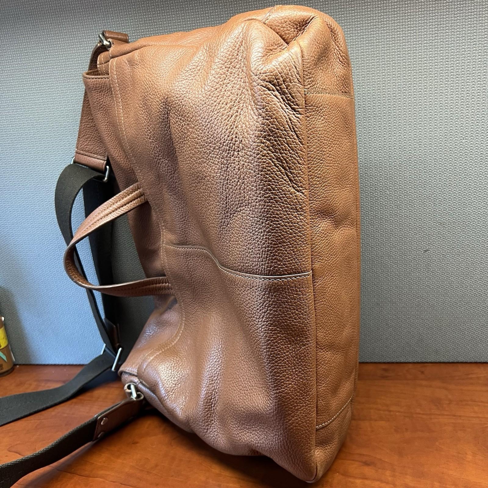Coach Trans Atlantic Tan Leather Messenger Bag Shoulder Computer Briefcase Bag