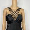 Ignite Evenings Dress 8 Black Gothic Fairy Prom Strappy Grunge Open Back Y2K