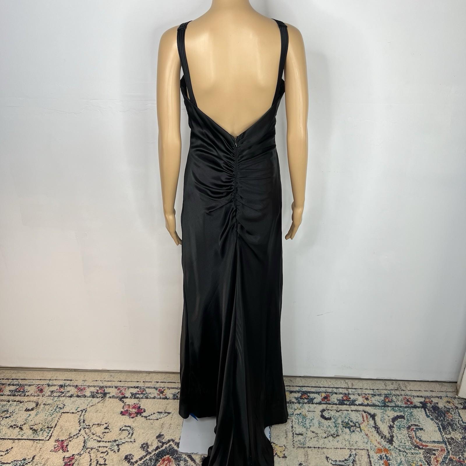 Ignite Evenings Dress 8 Black Gothic Fairy Prom Strappy Grunge Open Back Y2K