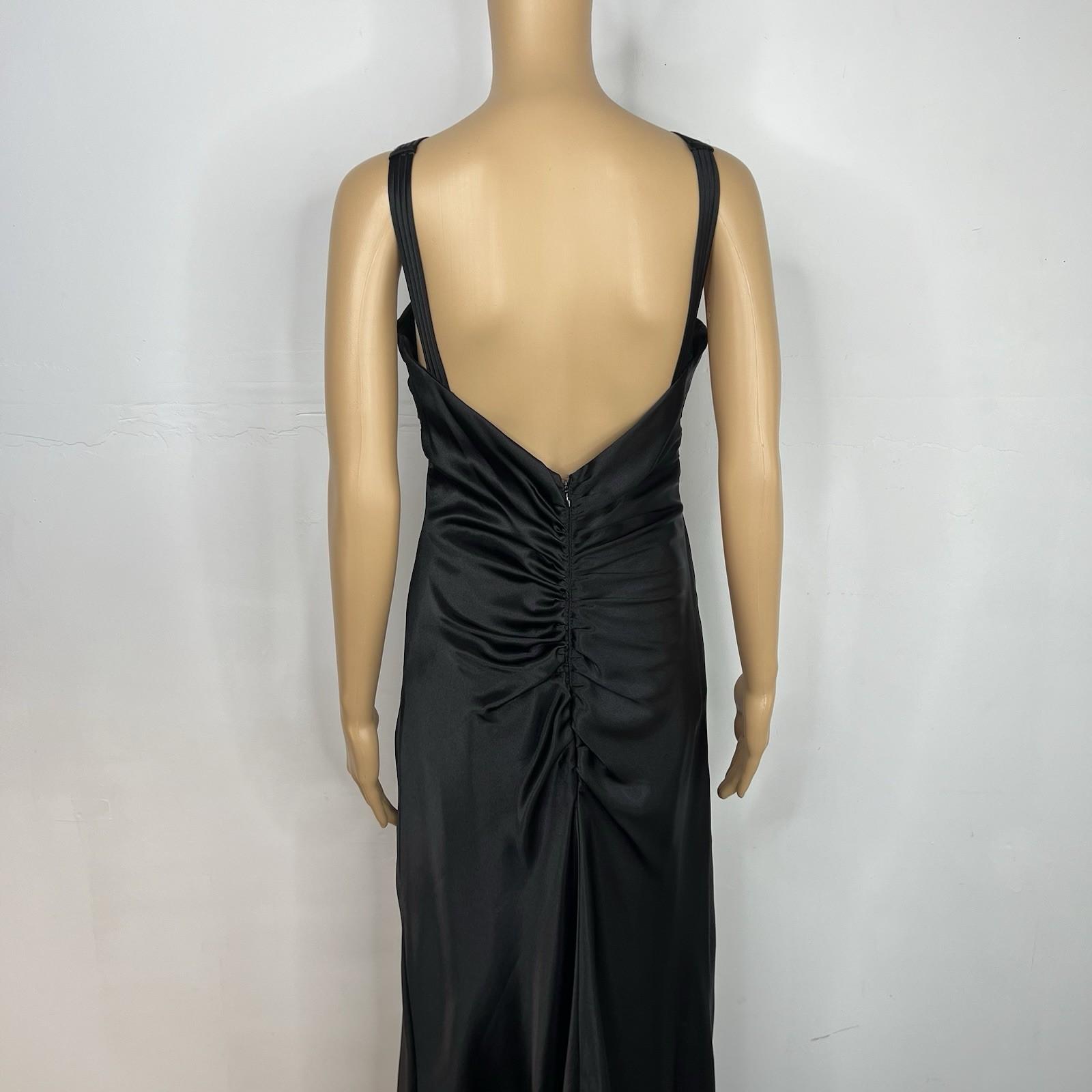 Ignite Evenings Dress 8 Black Gothic Fairy Prom Strappy Grunge Open Back Y2K