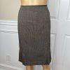 Tahari ASL Polyester Skirt 12 Suit 10 Brown Double Breasted Lined Pleated 2PC