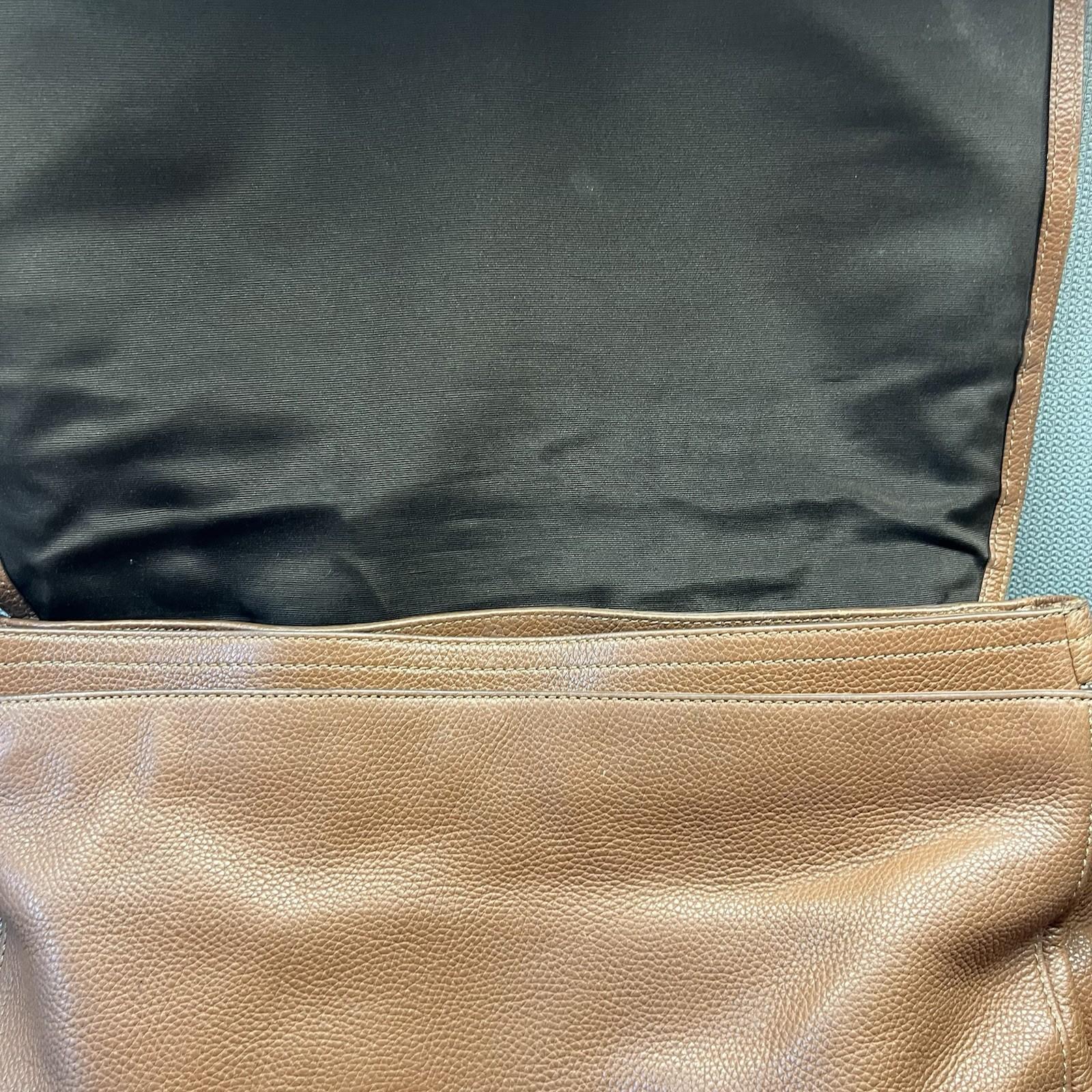 Coach Trans Atlantic Tan Leather Messenger Bag Shoulder Computer Briefcase Bag