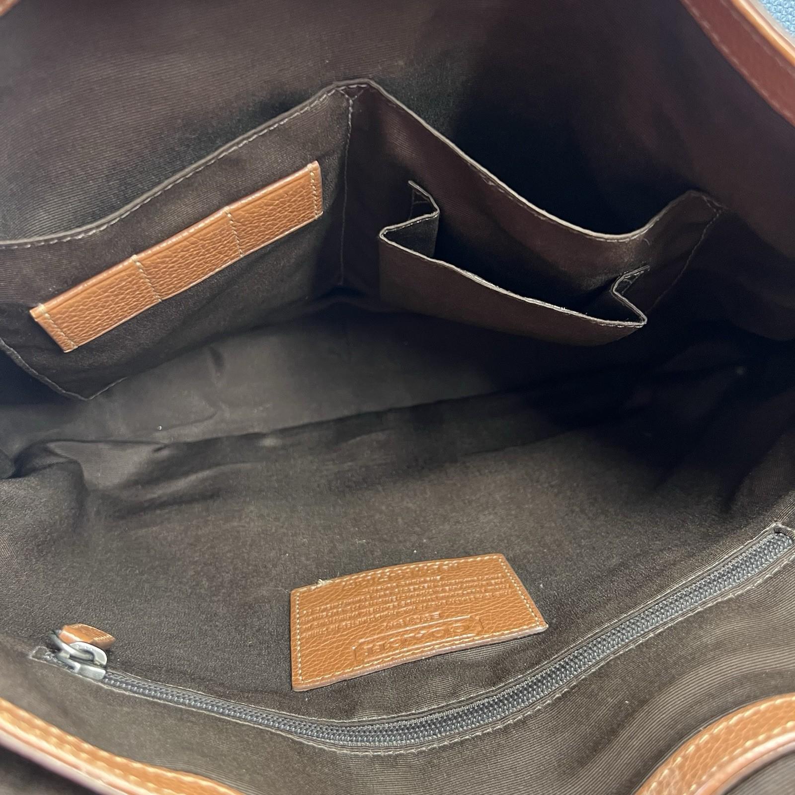 Coach Trans Atlantic Tan Leather Messenger Bag Shoulder Computer Briefcase Bag