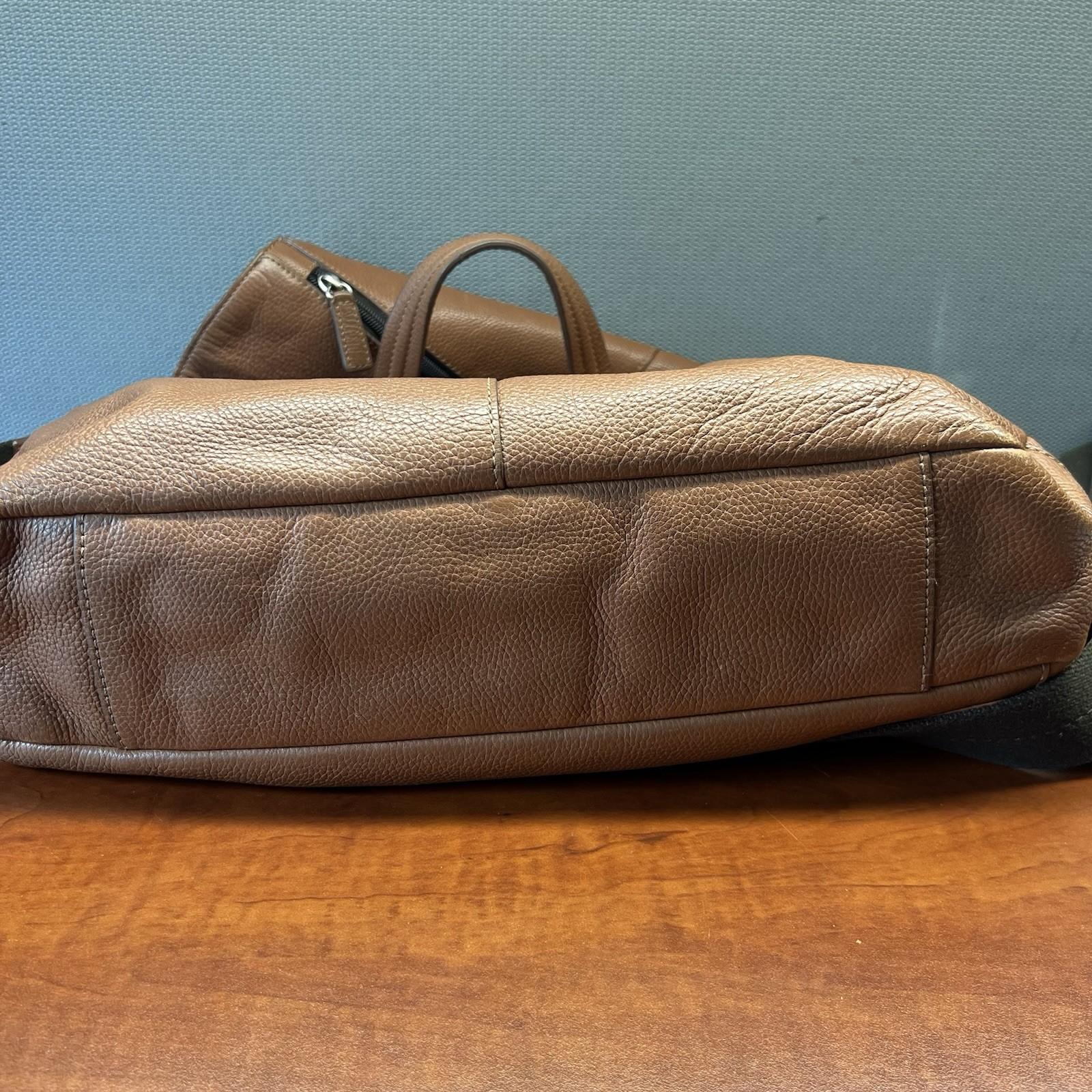 Coach Trans Atlantic Tan Leather Messenger Bag Shoulder Computer Briefcase Bag