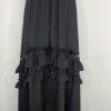 Baltic Born Tiered Ruffle Smocked Maxi Dress M Black Gothic Romantic Stretchy
