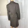 Tahari ASL Polyester Skirt 12 Suit 10 Brown Double Breasted Lined Pleated 2PC