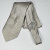Brioni Men Silk Neck Tie Silver Metallic 58.5 inch Luxury Stylish Made In Italy