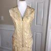 WILSON LEATHER Women 2PC Beige Gold Leather Skirt and Vest Size M