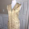 WILSON LEATHER Women 2PC Beige Gold Leather Skirt and Vest Size M