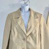 Shape FX Vtg Tan Leather Lined Pant Suit Size 14 Biker Shaping Smoothing Y2K 2PC