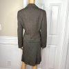 Tahari ASL Polyester Skirt 12 Suit 10 Brown Double Breasted Lined Pleated 2PC