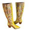 Sam Edelman Lindsey Leather Boots 8.5M Yellow Snakeskin Cowgirl Block Heel Zip