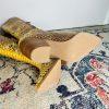 Sam Edelman Lindsey Leather Boots 8.5M Yellow Snakeskin Cowgirl Block Heel Zip