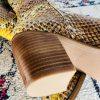 Sam Edelman Lindsey Leather Boots 8.5M Yellow Snakeskin Cowgirl Block Heel Zip