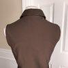 DAVID BENJAMEN Women 2PC Brown Leather Stretch Skirt Size 10 & Vest Size M