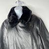 Jessica London Leather Jacket Size 22W 2 in 1 Removable Faux Collar Full Zip