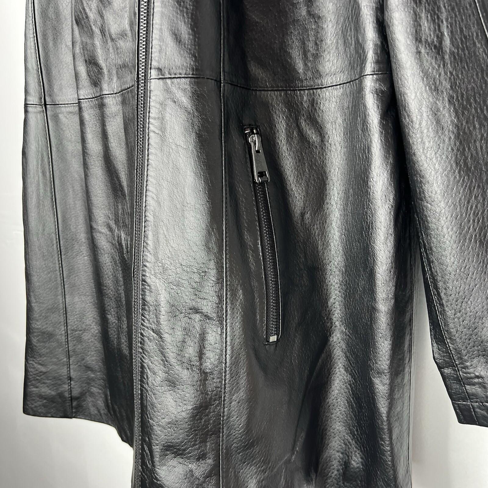 Jessica London Leather Jacket Size 22W 2 in 1 Removable Faux Collar Full Zip