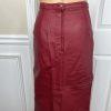 Styleworks Women Leather 2PC Skirt 10 Suit 8 Red Vintage Lined Single Breasted