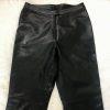 Elements Of Vakko Women Soft Leather Pant Size 8 Black Straight Leg 28x31