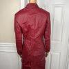 Styleworks Women Leather 2PC Skirt 10 Suit 8 Red Vintage Lined Single Breasted