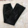 Elements Of Vakko Women Soft Leather Pant Size 8 Black Straight Leg 28x31